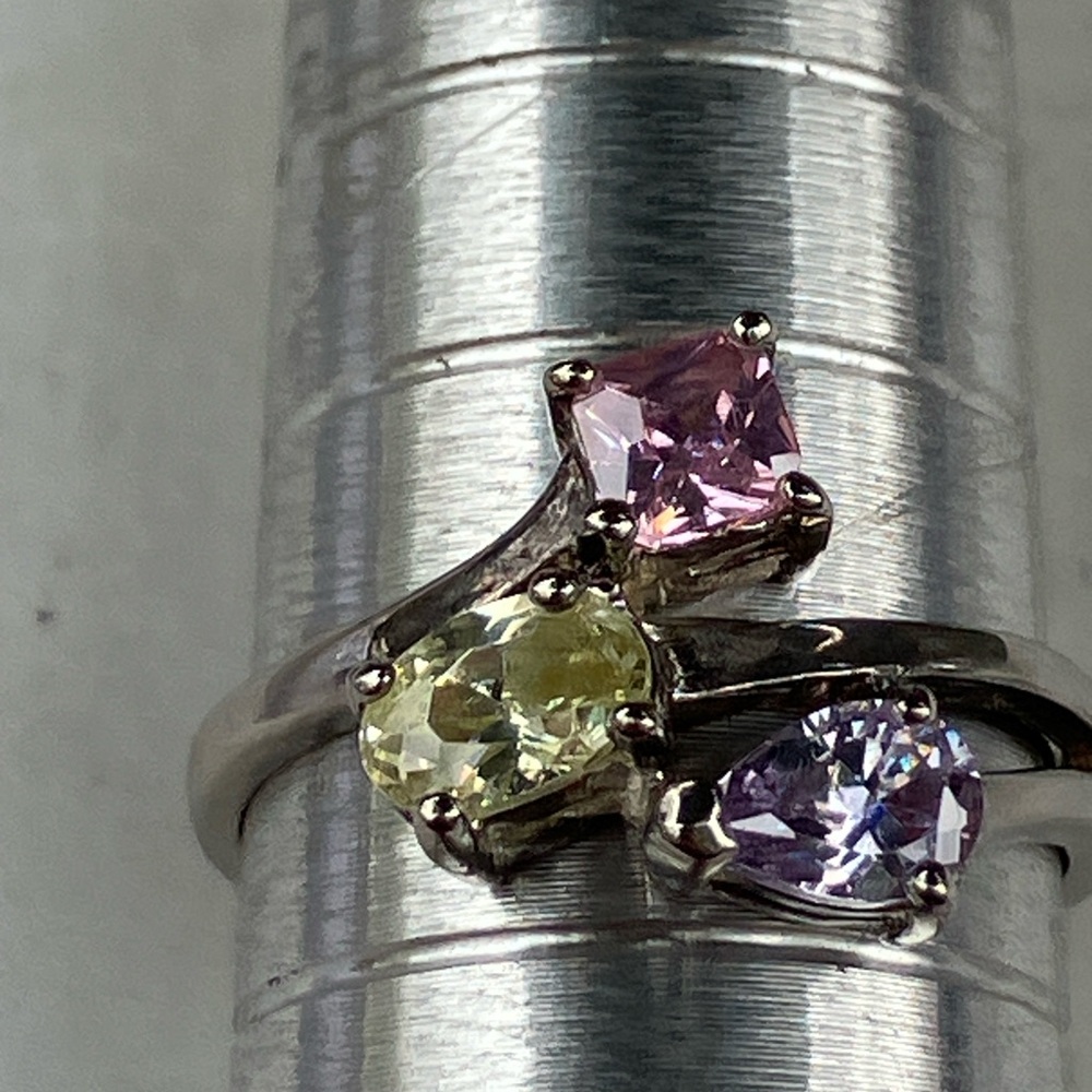 Classic Multi-Stone Sterling Silver Ring - image 4